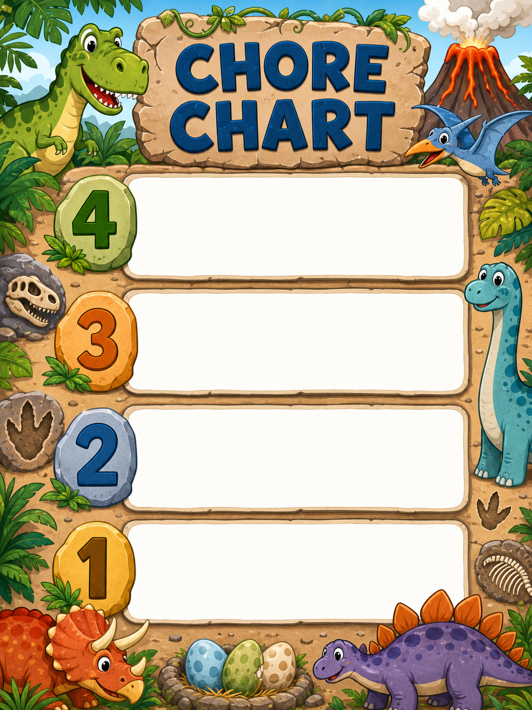 Dinosaur Discovery chore chart